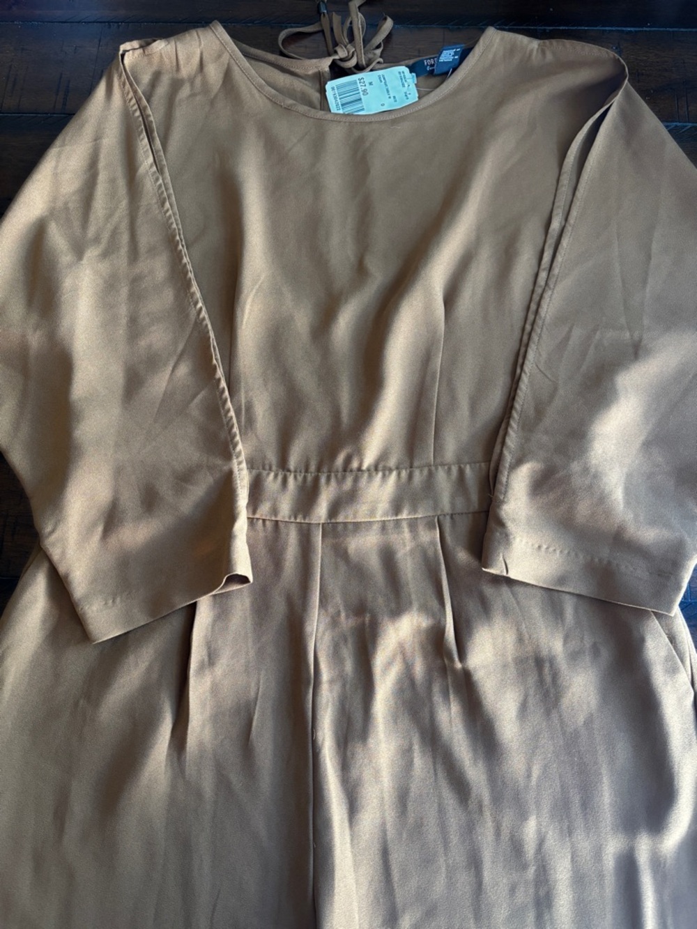 Camel Brown Long Sleeve Jumpsuit